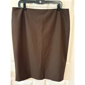 Lafayette 148 Wool Blend Brown Pencil Skirt Size 16 NWT